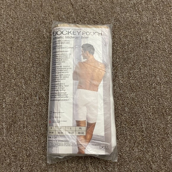 Vintage Jockey Pouch Athletic Midway Brief 1 Pack 1993 NOS Sz XL 40-42 Made USA - Picture 3 of 4